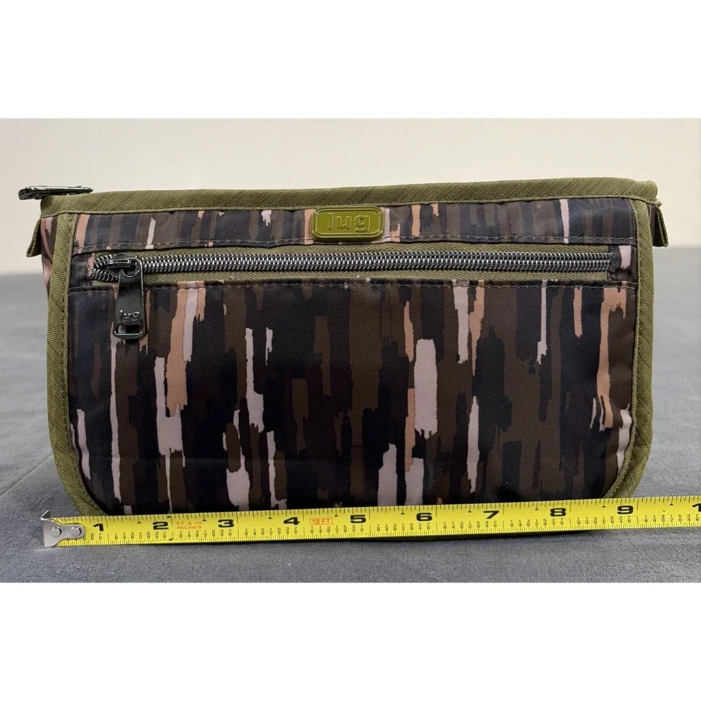 LUG Parasail Cosmetic Bag Green/Brown Camo Nylon Travel Makeup Case Bnfts Chrty